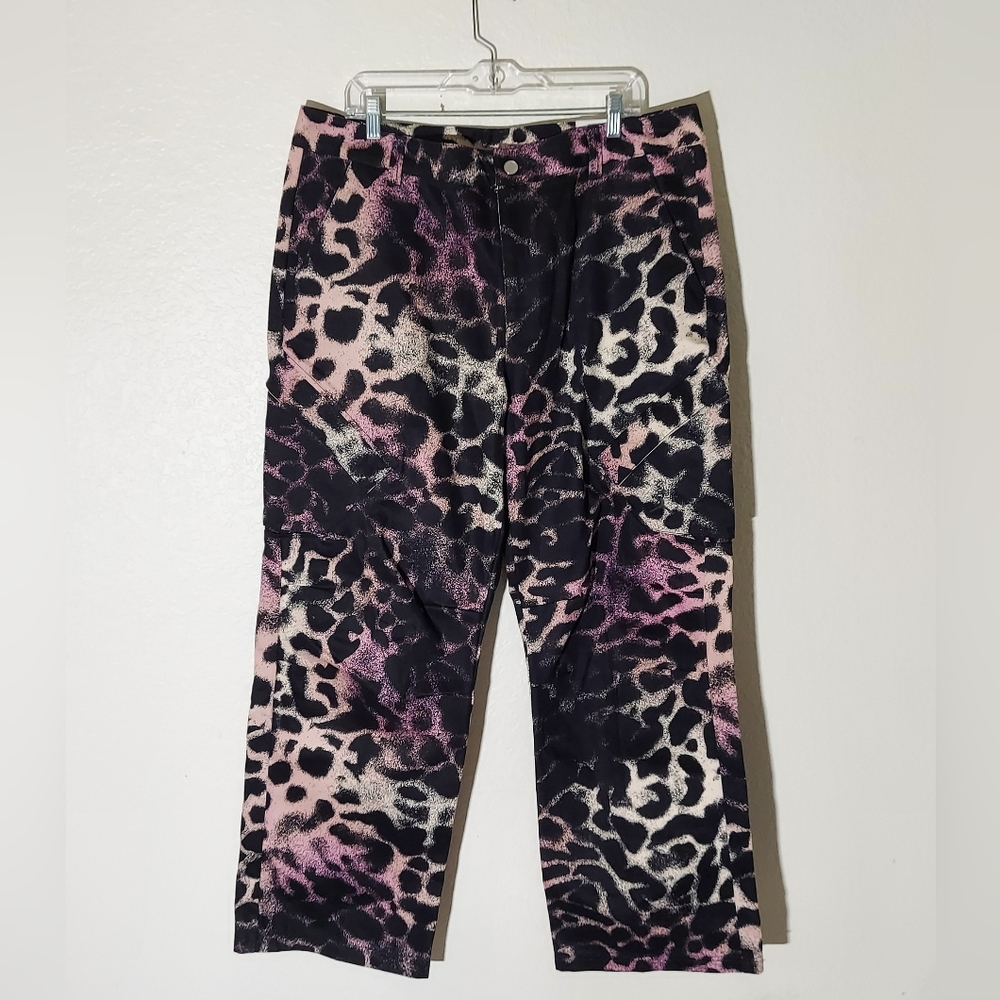 Nike Air Jordan Chicago Leopard Print High Rise Cargo Pants Women's Size XL NWT